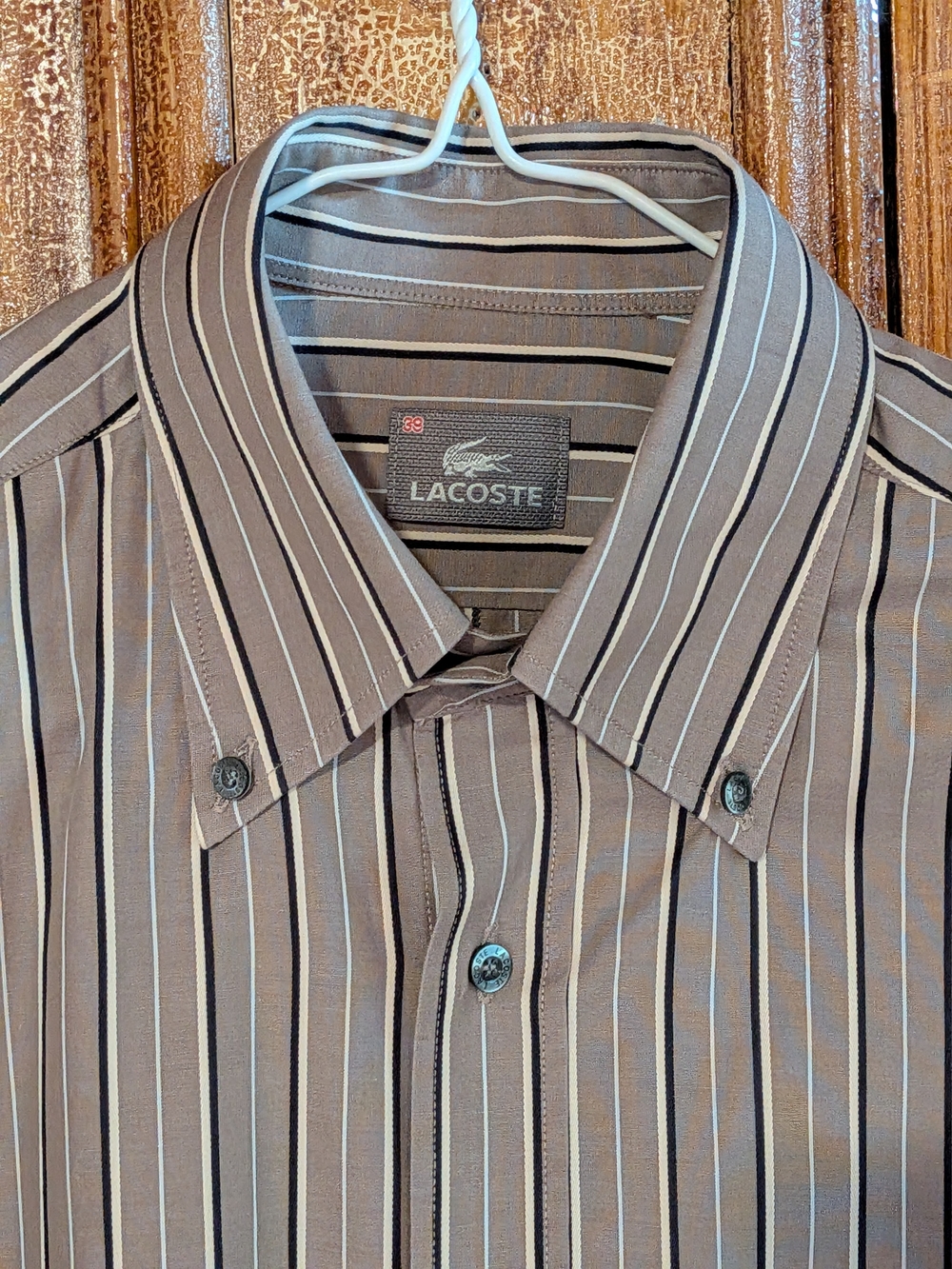 Y2K Lacoste Men's Striped Button Down